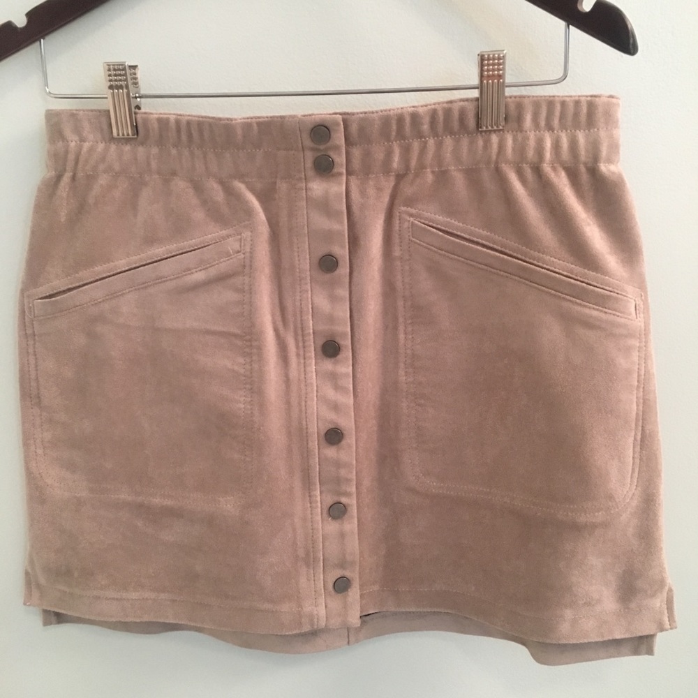 BCBG faux suede skirt